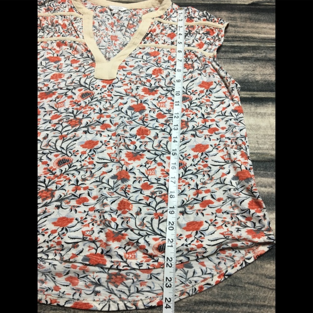 Lucky Brand Boho Top Sleeveless Orange Floral - Picture 7 of 7